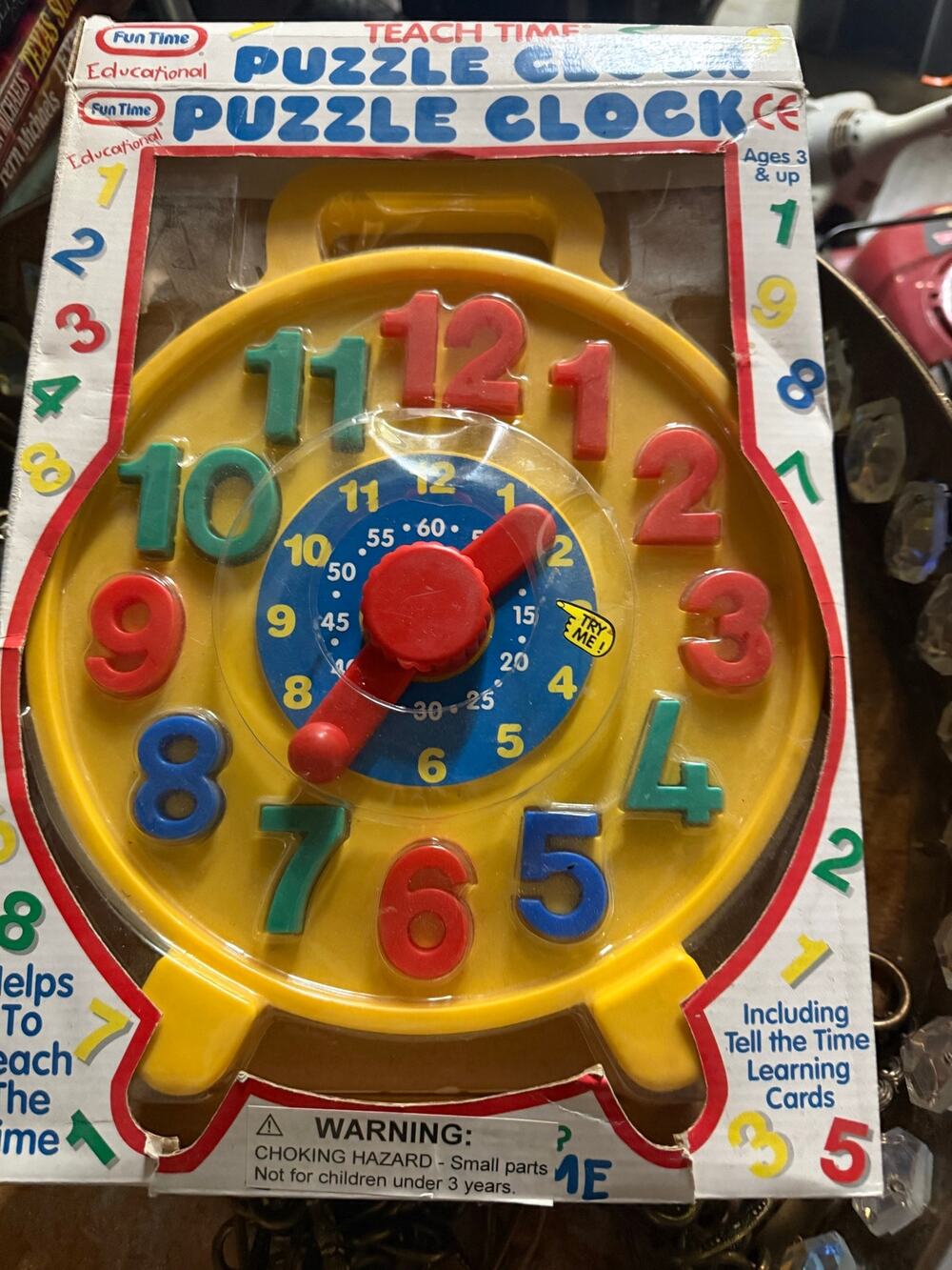 Fun Time Teach Time Puzzle Clock Educational Toy Children Ages 3 and Up